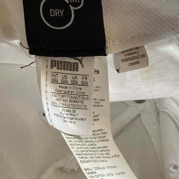 PUMA Golf Script Snapback Golf Hat White/Black Baseball Cap Flat Peak Dry Cell - Picture 9 of 9